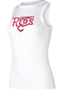 Cincinnati Reds Womens White Dailey Tank Top