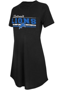 Detroit Lions Womens Black Marathon Loungewear Sleep Shirt