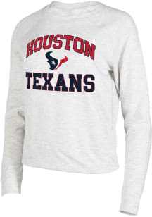 Houston Texans Womens Oatmeal Mainstream Crew Sweatshirt