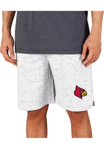 Concepts Sport Louisville Cardinals Mens White Throttle Knit Jam Shorts