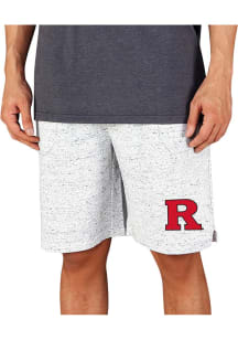 Mens Rutgers Scarlet Knights White Concepts Sport Throttle Knit Jam Shorts