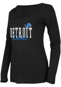 Detroit Lions Womens Black Marathon LS Tee