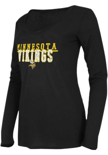 Minnesota Vikings Womens Black Marathon LS Tee
