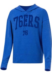 Philadelphia 76ers Womens Blue Volley Hooded Sweatshirt