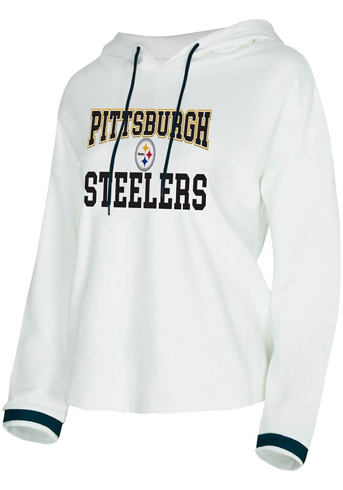 Concepts Sport Pittsburgh Steelers Womens White Borough Hoodie