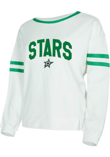 Dallas Stars Womens White Borough Crew Sweatshirt