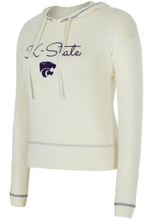 Womens K-State Wildcats White Concepts Sport Kaki Hooded Sweatshirt