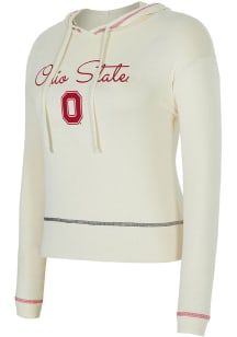 Womens Ohio State Buckeyes White Concepts Sport Kaki Hooded Sweatshirt