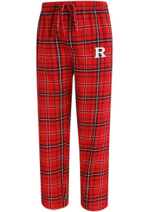 Mens Red Rutgers Scarlet Knights Plaid Flannel Loungewear Sleep Pants