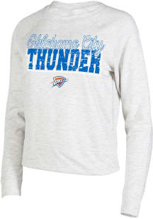 Oklahoma City Thunder Womens Oatmeal Mainstream Crew Sweatshirt