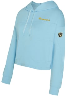 Concepts Sport Milwaukee Brewers Womens Light Blue Elevation Hooded Sweatshirt