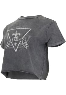 Concepts Sport New Orleans Saints Womens Charcoal Market Short Sleeve T-Shirt