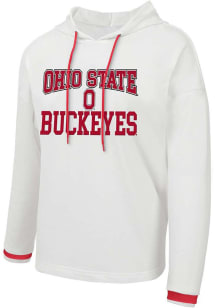 Womens White Ohio State Buckeyes Borough Hooded Sweatshirt