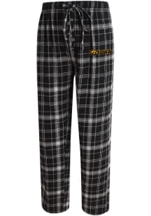 Mens Black Iowa Hawkeyes Ultimate Plaid Flannel Design Loungewear Sleep Pants