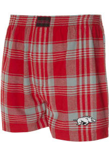 Arkansas Razorbacks Mens Cardinal Region Plaid Boxer Shorts