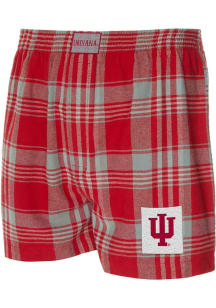 Mens Cardinal Indiana Hoosiers Region Plaid Boxer Shorts