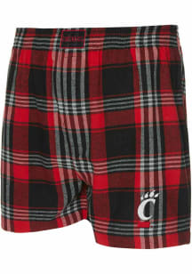 Mens Black Cincinnati Bearcats Region Plaid Boxer Shorts