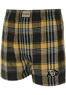 Concepts Sport Colorado Buffaloes Mens Black Region Plaid Boxer Shorts