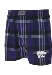 K-State Wildcats Mens Purple Region Plaid Boxer Shorts