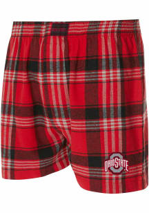 Mens Red Ohio State Buckeyes Region Plaid Boxer Shorts