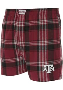 Texas A&amp;M Aggies Mens Maroon Region Plaid Boxer Shorts