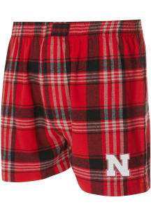 Mens Red Nebraska Cornhuskers Region Plaid Boxer Shorts