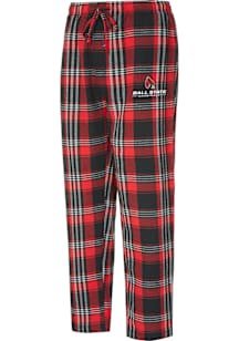 Concepts Sport Ball State Cardinals Mens Black Region Plaid Sleep Pants