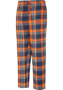 Mens Orange Illinois Fighting Illini Region Plaid Loungewear Sleep Pants