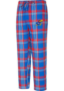 Kansas Jayhawks Mens Blue Region Plaid Sleep Pants