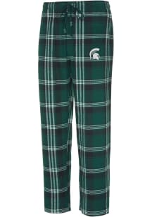 Mens Green Michigan State Spartans Region Plaid Loungewear Sleep Pants