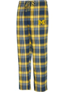 Mens Navy Blue Michigan Wolverines Region Plaid Loungewear Sleep Pants