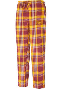 Mens Maroon Minnesota Golden Gophers Region Plaid Loungewear Sleep Pants