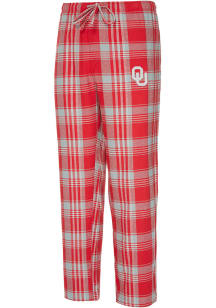 Oklahoma Sooners Mens Cardinal Region Plaid Sleep Pants