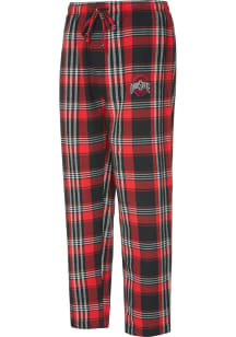 Mens Black Ohio State Buckeyes Region Plaid Loungewear Sleep Pants