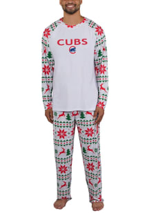 Concepts Sport Chicago Cubs Mens White Holiday Tidings PJ Set