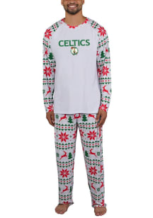 Concepts Sport Boston Celtics Mens White Holiday Tidings Sleep Pants