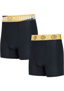 Pittsburgh Steelers Mens Black Record Boxer Shorts