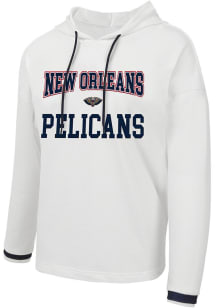 New Orleans Pelicans Womens White Borough Hooded Sweatshirt