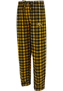Concepts Sport Iowa Hawkeyes Mens Black Plaid Hawthorn Sleep Pants
