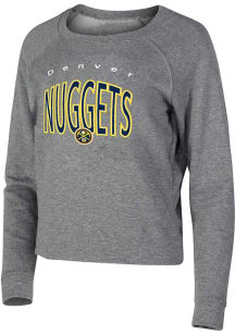 Denver Nuggets Womens Grey Mainstream Crew Sweatshirt