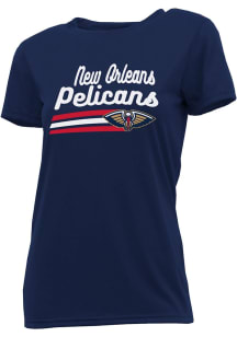 New Orleans Pelicans Womens Navy Blue Marathon Short Sleeve T-Shirt