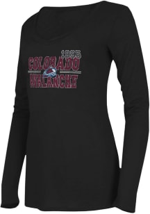 Colorado Avalanche Womens Black Marathon LS Tee