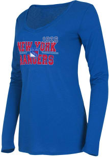 New York Rangers Womens Blue Marathon LS Tee