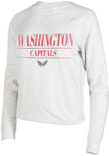 Washington Capitals Womens Oatmeal Mainstream Crew Sweatshirt