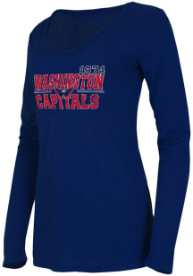 Washington Capitals Womens Navy Blue Marathon LS Tee