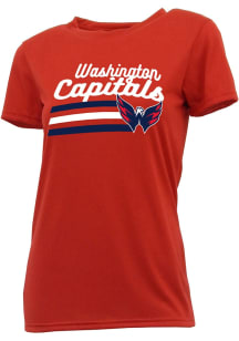 Washington Capitals Womens Red Marathon Short Sleeve T-Shirt