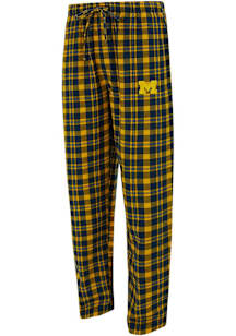 Mens Michigan Wolverines Navy Blue Concepts Sport Plaid Hawthorn Loungewear Sleep Pants