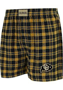 Concepts Sport Colorado Buffaloes Mens Black Plaid Hawthorn Boxer Shorts