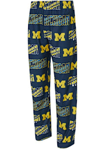 Mens Navy Blue Michigan Wolverines Shuffle Loungewear Sleep Pants