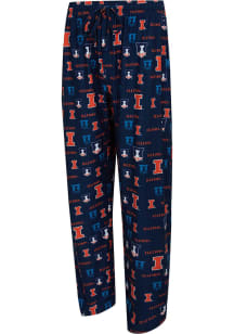 Mens Illinois Fighting Illini Navy Blue Concepts Sport Mosaic Loungewear Sleep Pants